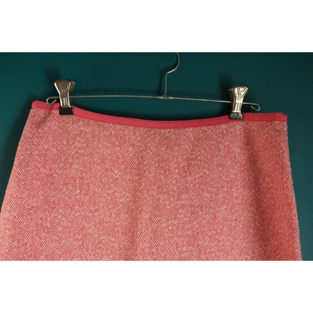 NWT Ann Taylor Pink Tweed Wool Blend Pencil A Line Skirt Preppy Coquette 8